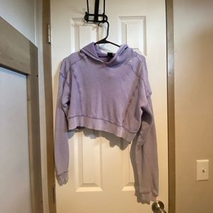 Purple cropped hoodie